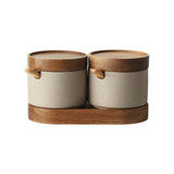 Rustic Ceramic Seasoning Jar Set