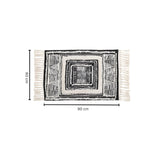 Black and White Geometric Tassel Floor Mat