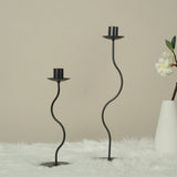 Sculpted Wavy Iron Candle Holder