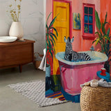 Playful Pink Zebra Curtain