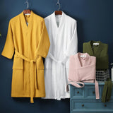 Waffle V-neck Bathrobe