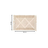 Beige Textured Fringe Tassel Rug