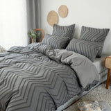Chevron Plush Quilt Cover | 3pcs Set