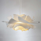 Pendant Light - White Metal Floral Pattern