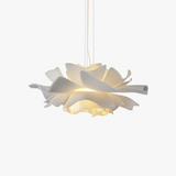 Pendant Light - White Metal Floral Pattern