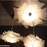 Pendant Light - White Metal Floral Pattern
