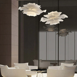 Pendant Light - White Metal Floral Pattern