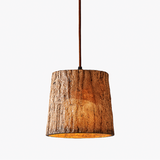Pendant Light - Wooden Block - Rustic Style - Natural Wood Design