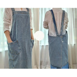 Casual Cotton Denim Pocket Apron