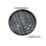Circular Black Marble Jewelry Tray