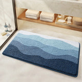 Coastal Wave Pattern Non-Slip Bath Mat