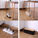 Cord Tidy Bamboo Cable Organizer Box