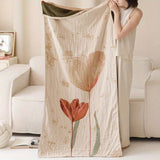 Elegant Floral Print Bath Towel Blanket