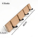 Functional Flip Wooden Wall Hook Rack