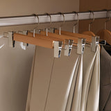 Maxwell Premium Wood Pants Hangers with Clips