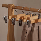 Maxwell Premium Wood Pants Hangers with Clips