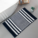 Pebble-Knit Striped Chenille Bath Mat