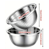 Rinse Mix Stainless Colander Duo Set