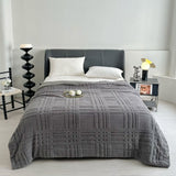 Plaid Embossed Grid Pattern Winter Blanket