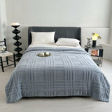 Plaid Embossed Grid Pattern Winter Blanket